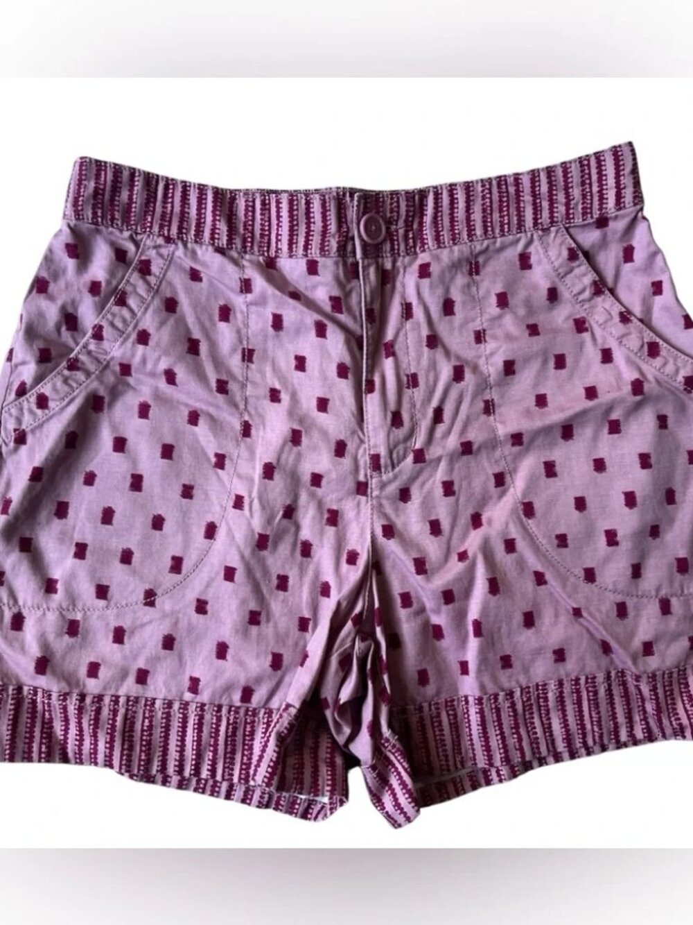 KNOX ROSE PINK CREPE HIGH RISE RELAXED FIT COTTON LOUNGE SHORTS. MEDIUM